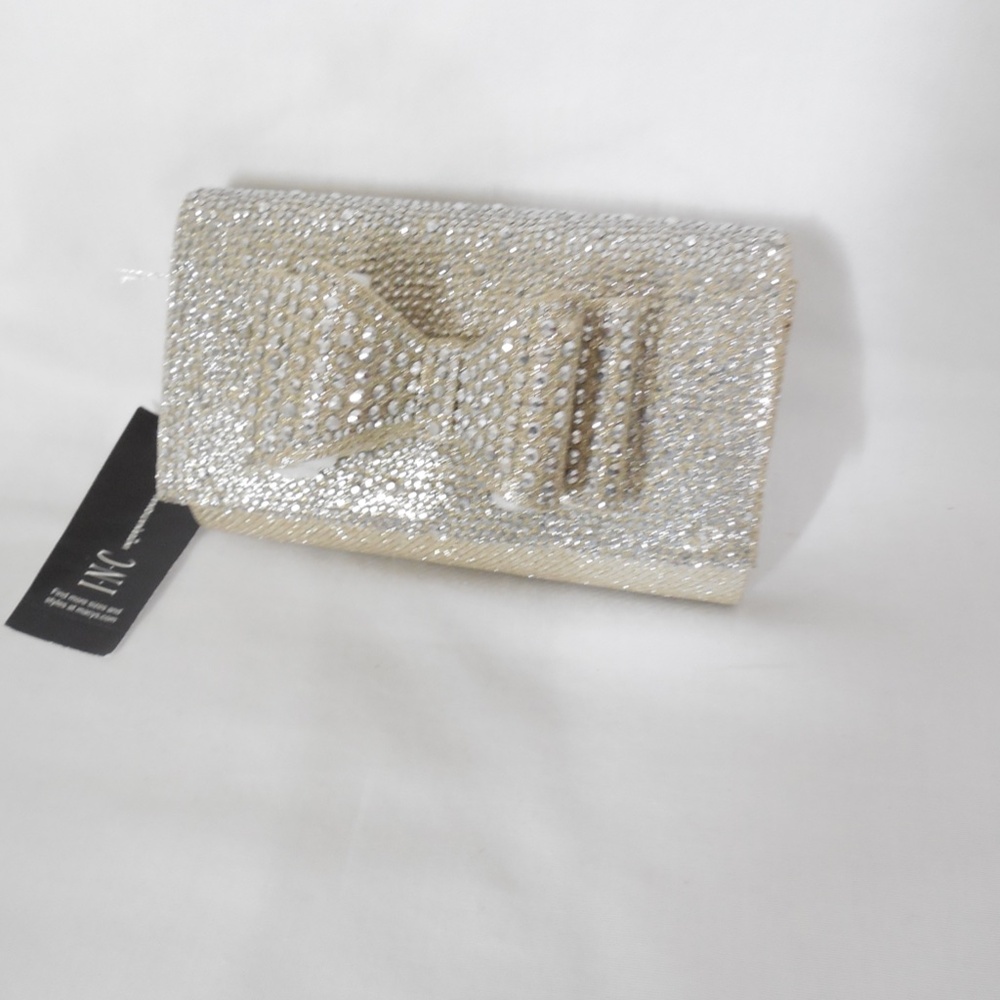 INC Gold Glitter Bow Clutch - Picture 2 of 8